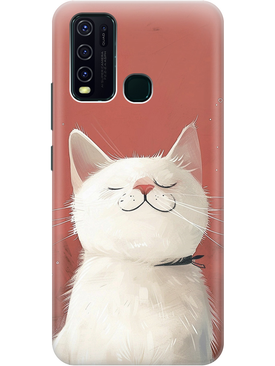 

Силиконовый чехол на Vivo Y30 с принтом "Гордый котик", 725455912