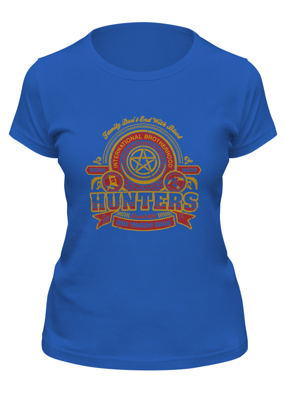 

Футболка женская Printio Hunters синяя M, Синий, Hunters