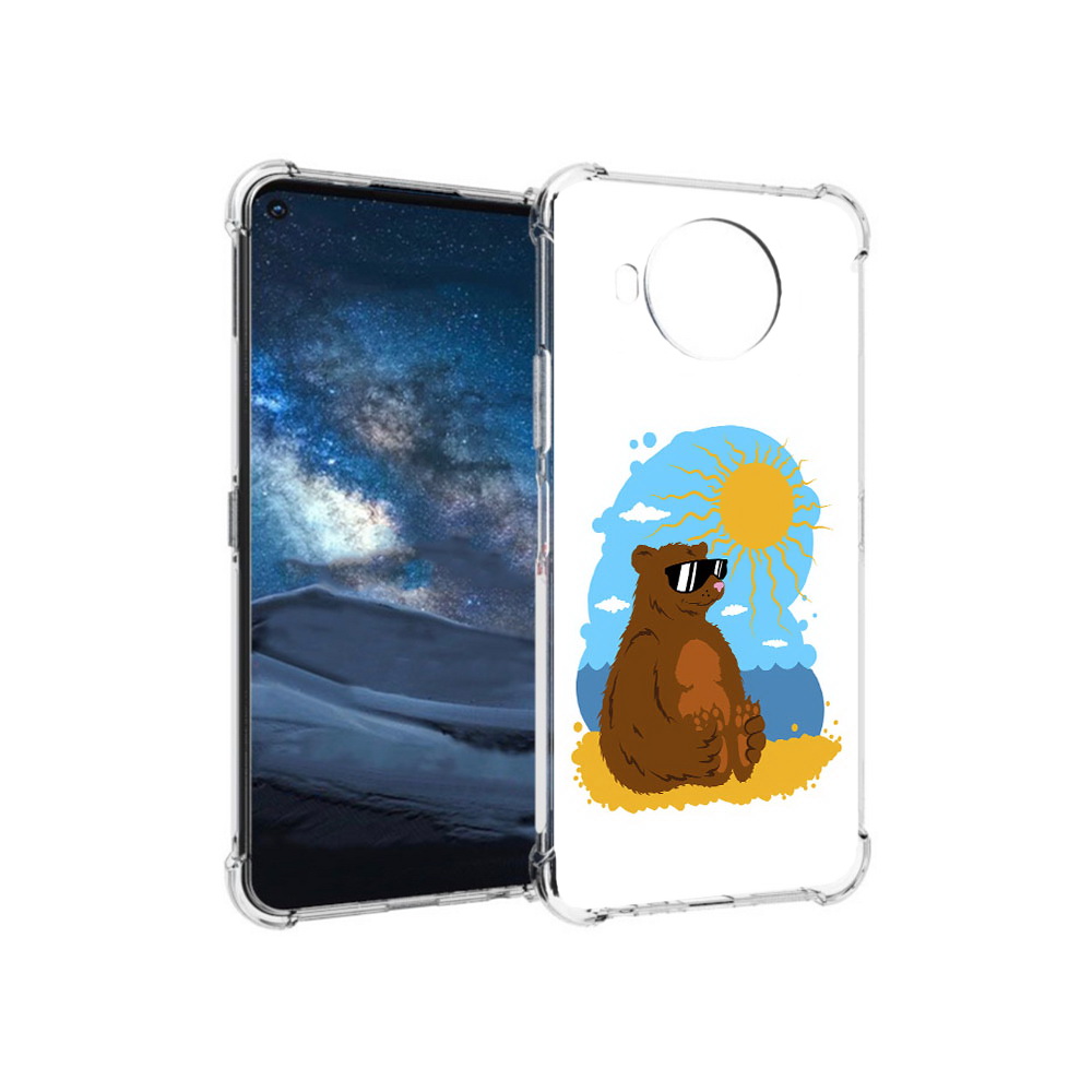 

Чехол MyPads Tocco для Nokia 8.3 медведь на чиле (PT227053.110.468), Прозрачный, Tocco