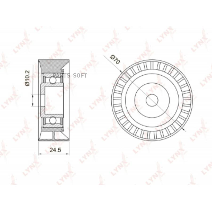 

LYNXAUTO Ролик направляющий приводного ремня 1шт