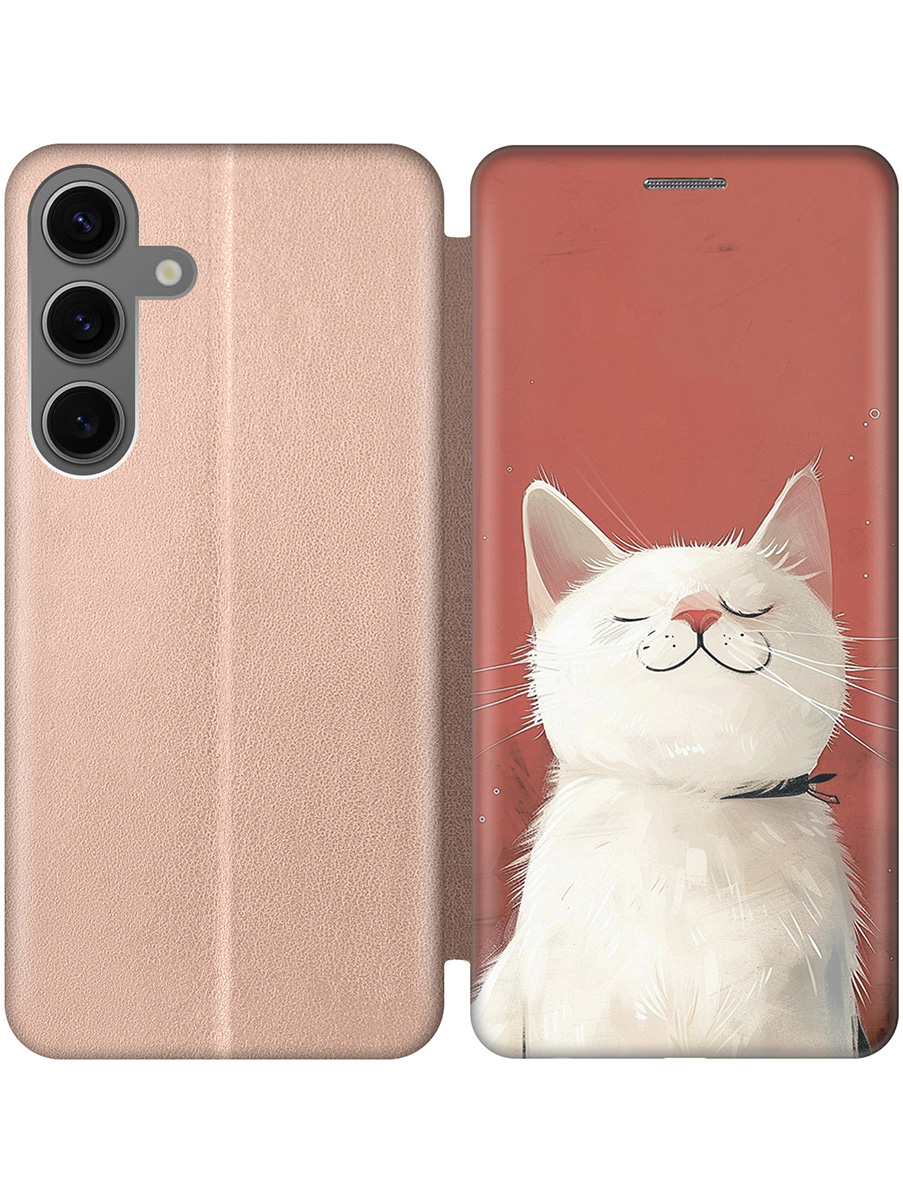 

Чехол-книжка на Samsung Galaxy S24 с принтом "Гордый котик" золотой, Золотистый;белый;красный, 779825712