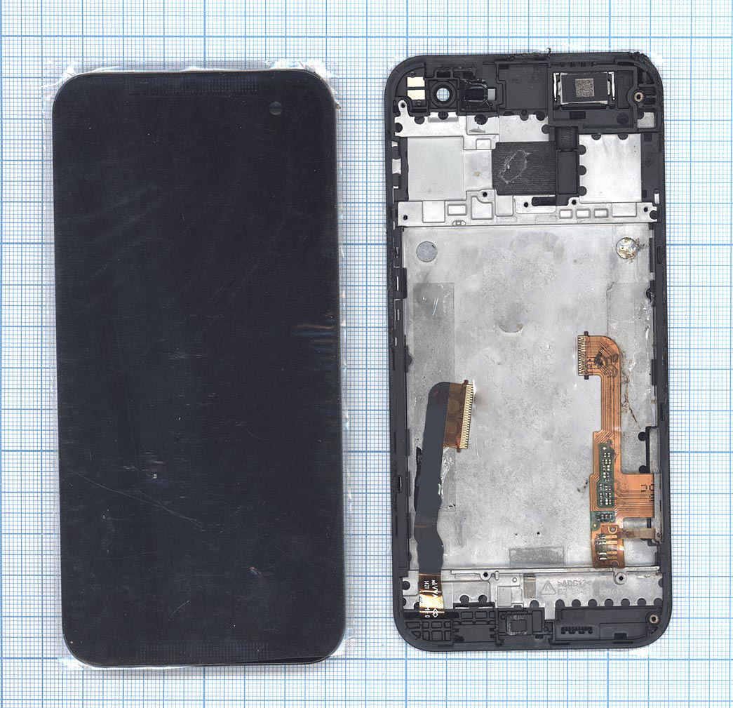 Дисплей для HTC Butter для fly 2 черный с рамкой