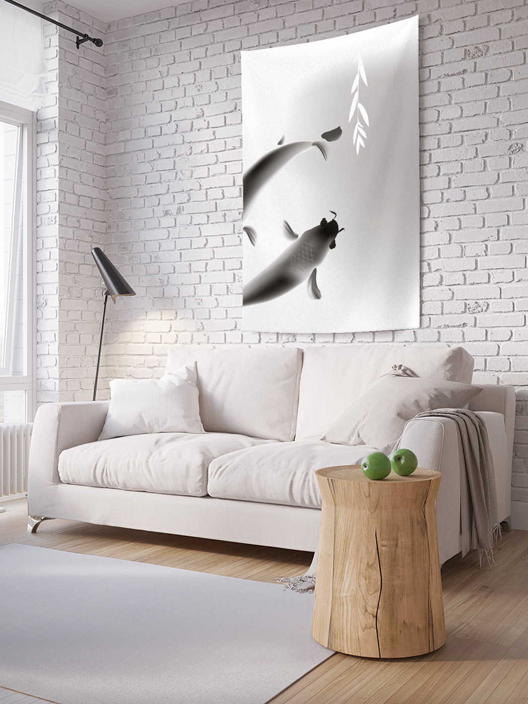 

Вертикальное фотопанно на стену JoyArty Карпы кои хром 150x200 см, Карпы кои хром