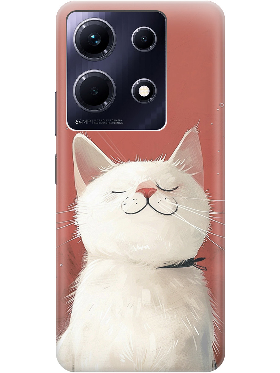 

Силиконовый чехол на Infinix Note 30 с принтом "Гордый котик", Прозрачный;белый;красный, 773943712