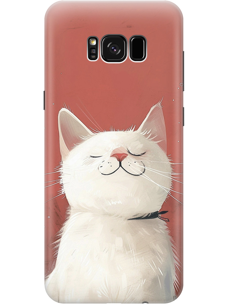 

Силиконовый чехол на Samsung Galaxy S8+ с принтом "Гордый котик", Прозрачный;белый;красный, 713984412