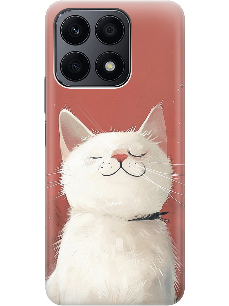 

Силиконовый чехол на Honor X8a с принтом "Гордый котик", Прозрачный;белый;красный, 768741612