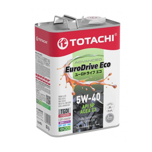 

Моторное масло Totachi EURODRIVE ECO Fully Synthetic 5W40 API SP ACEA C3 4л