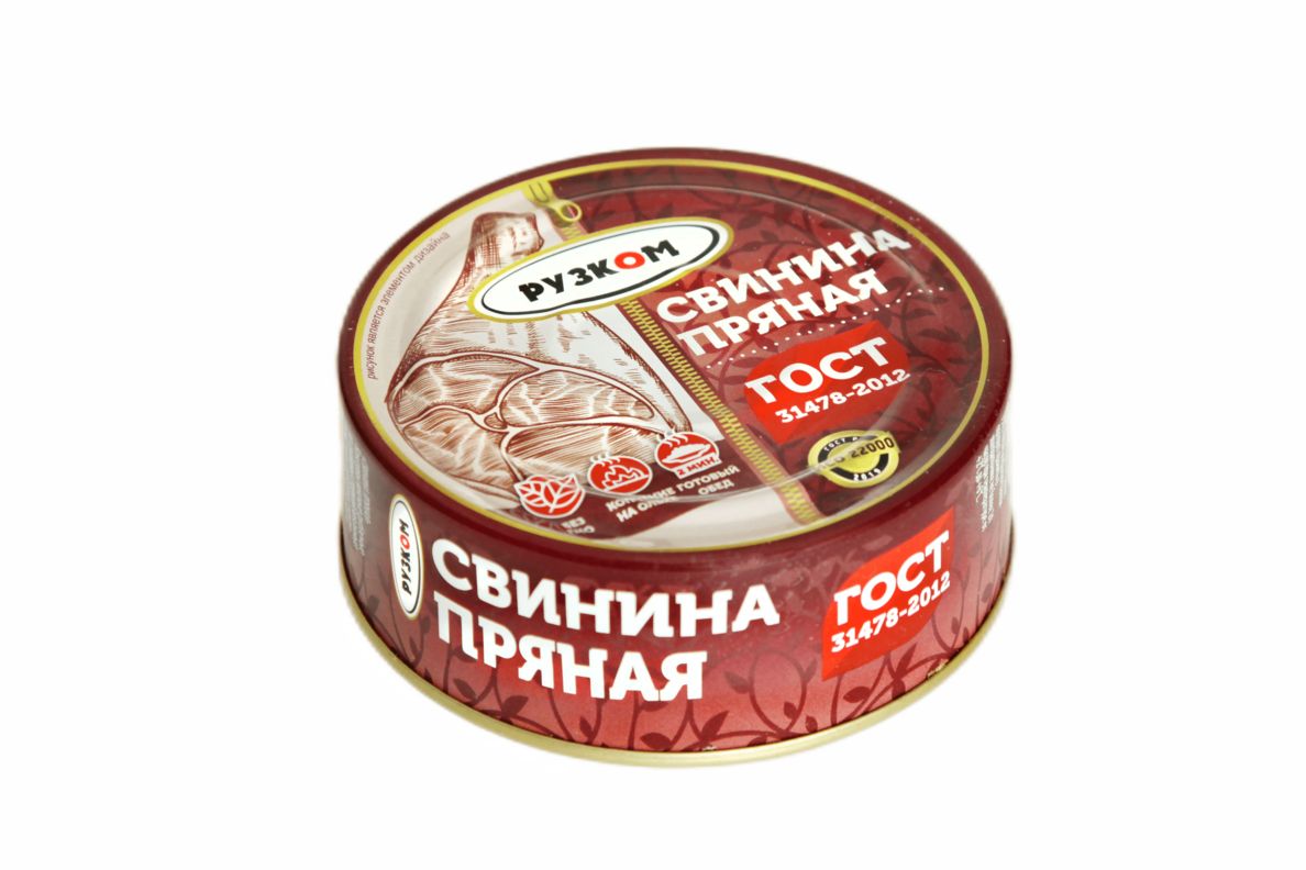 

Свинина пряная Рузком ГОСТ, 250 г х 10 шт, Свинина пряная ГОСТ