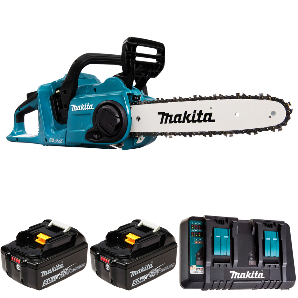 

Пила цепная аккумуляторная 30см 36В Li-Ion 2х5Ач Makita DUC303PT2, DUC303PT2