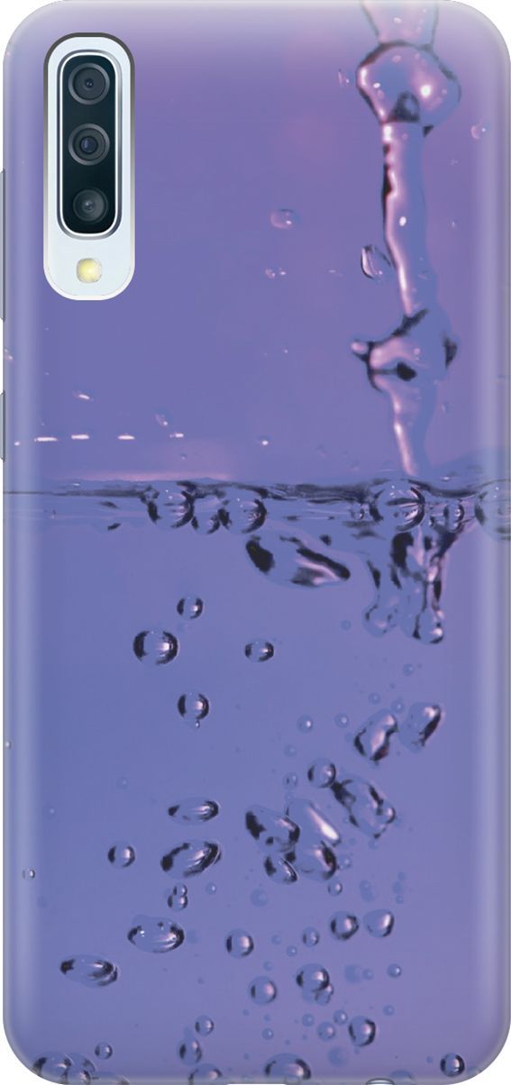 

Чехол на Samsung Galaxy A50 "Капли на сиреневом", Синий;фиолетовый, 7152
