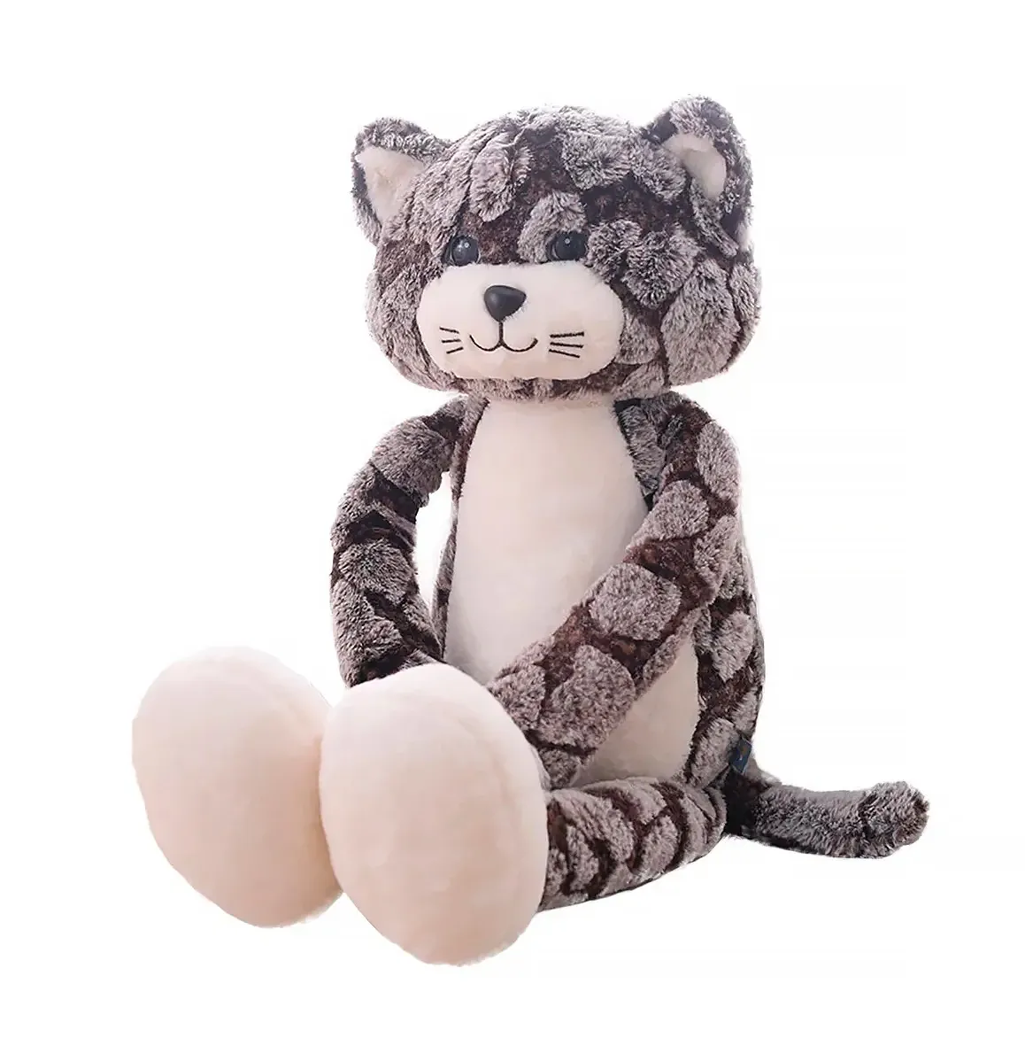 фото Мягкая игрушка wellywell кот с длинными лапками коричневый 90см