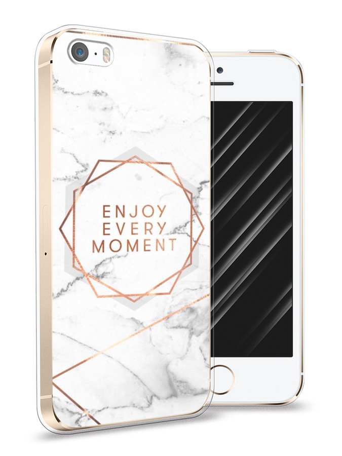 

Чехол Awog на Apple iPhone 5 / Айфон 5 "Enjoy every moment мрамор", Разноцветный, 10350-7