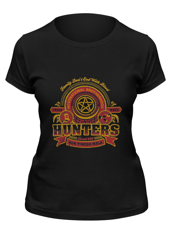 

Футболка женская Printio Hunters черная M, Черный, Hunters
