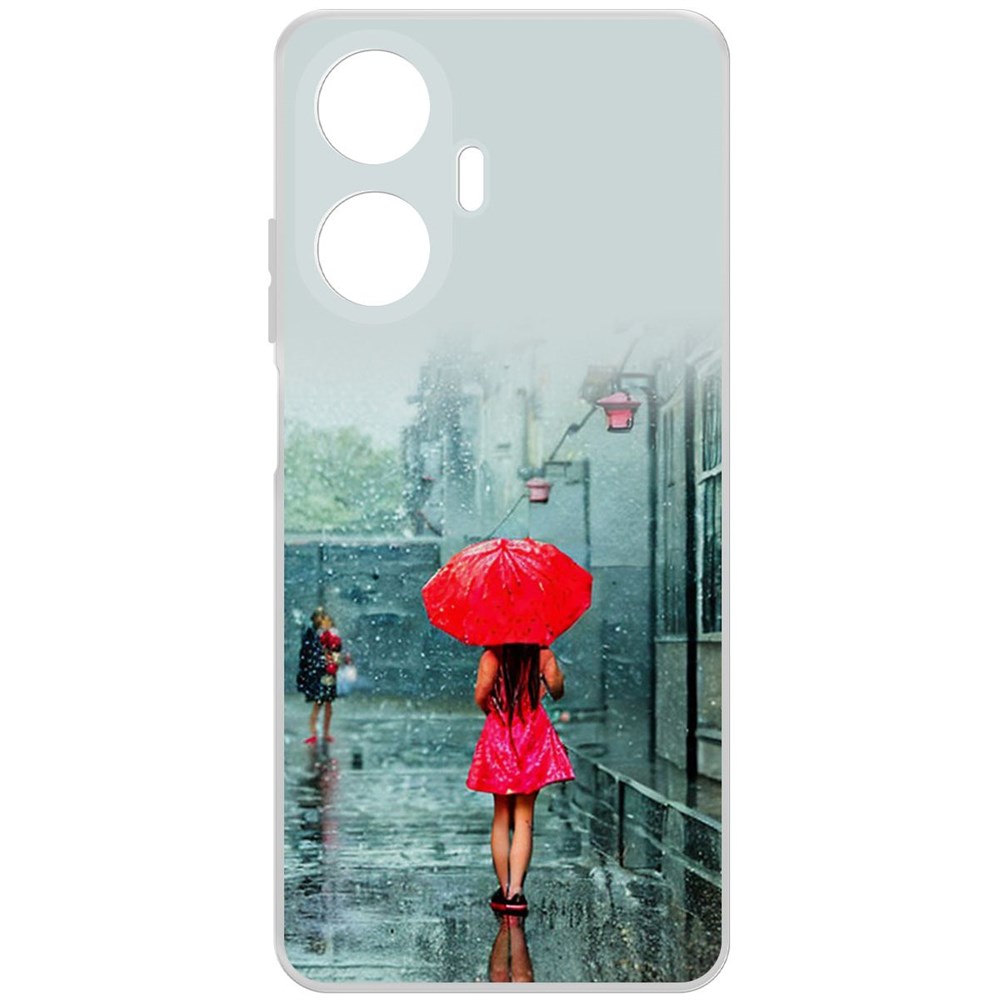 

Чехол-накладка Case Красный зонтик для Realme C55, Прозрачный