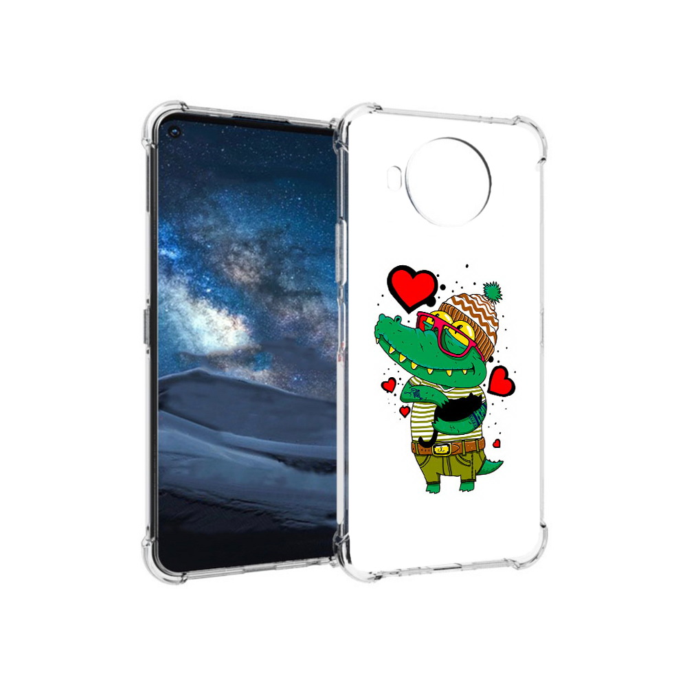 

Чехол MyPads Tocco для Nokia 8.3 Влюбленный крокодил (PT227053.110.48), Прозрачный, Tocco