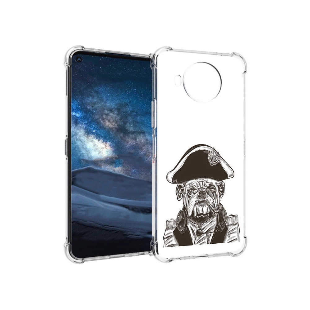 

Чехол MyPads Tocco для Nokia 8.3 мопс генерал (PT227053.110.483), Прозрачный, Tocco