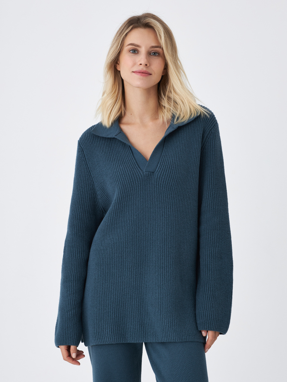 

Пуловер женский Sela 3801010601 синий M, 3801010601