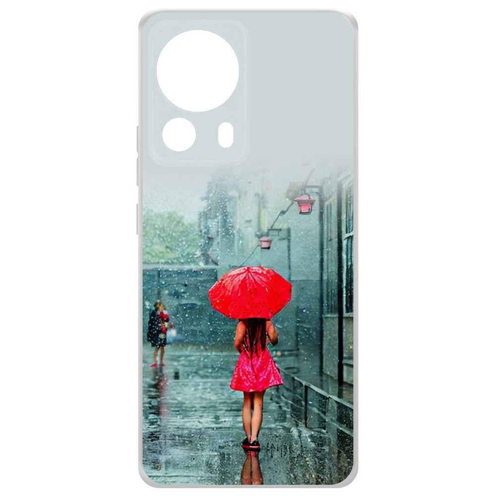 

Чехол-накладка Case Красный зонтик для Xiaomi 13 Lite, Прозрачный