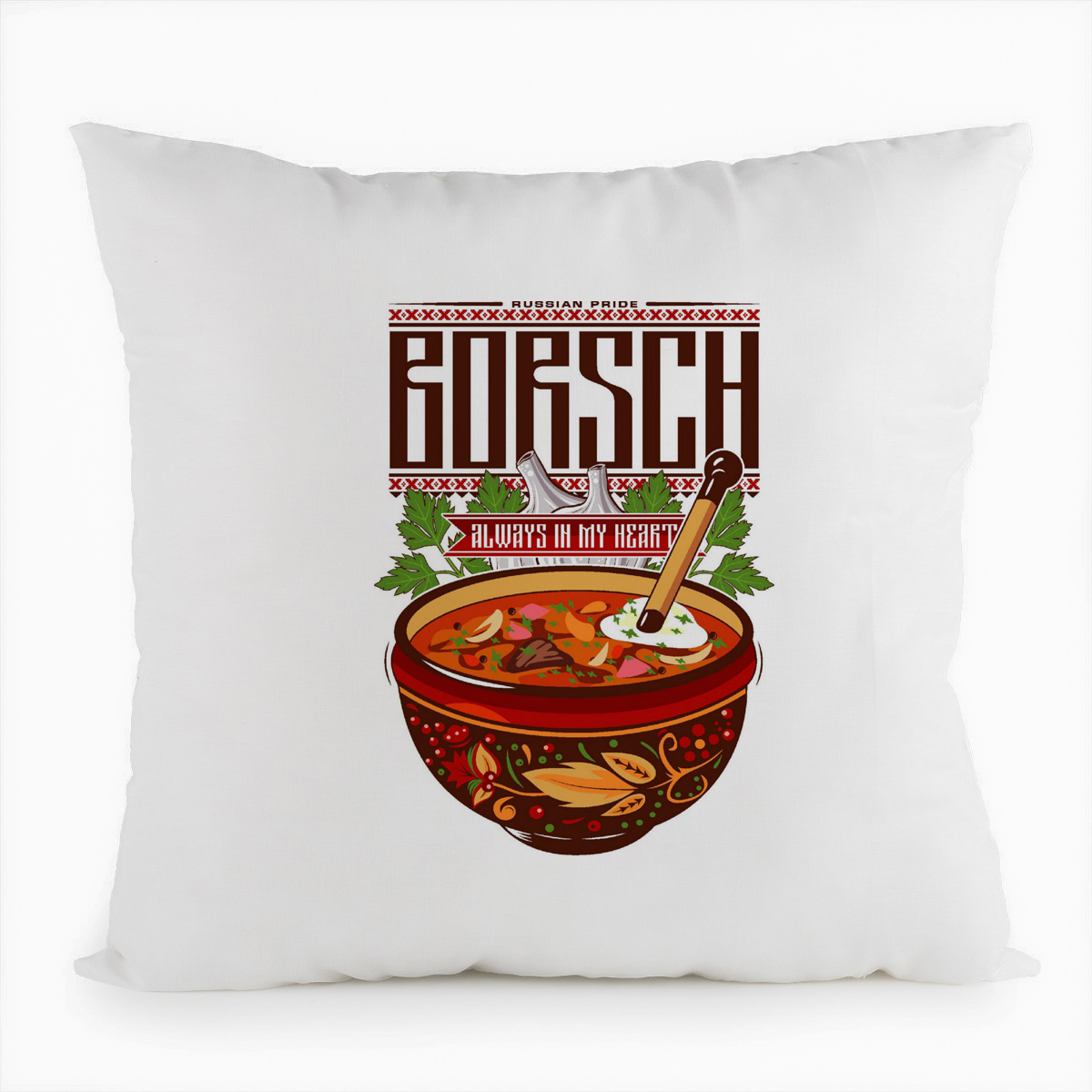 фото Подушка белая coolpodarok borsch