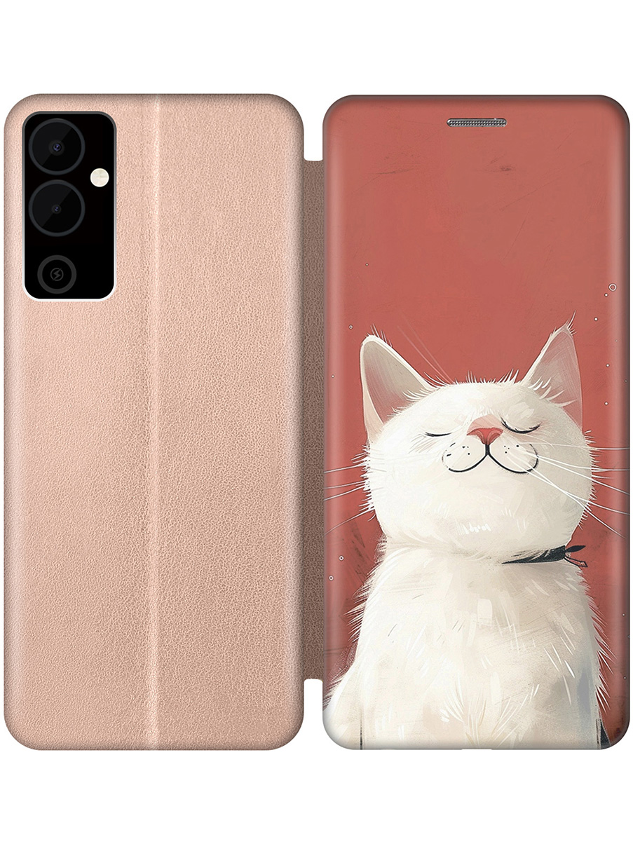 

Чехол-книжка на Tecno Pova Neo 2 с принтом "Гордый котик" золотой, Золотистый;белый;красный, 778682412