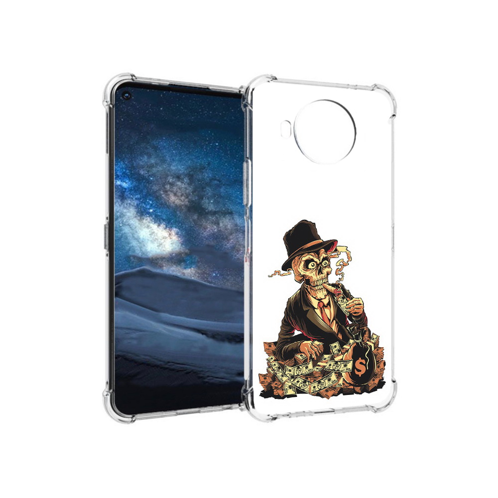 

Чехол MyPads Tocco для Nokia 8.3 нарисованный череп с сигаретой (PT227053.110.515), Прозрачный, Tocco