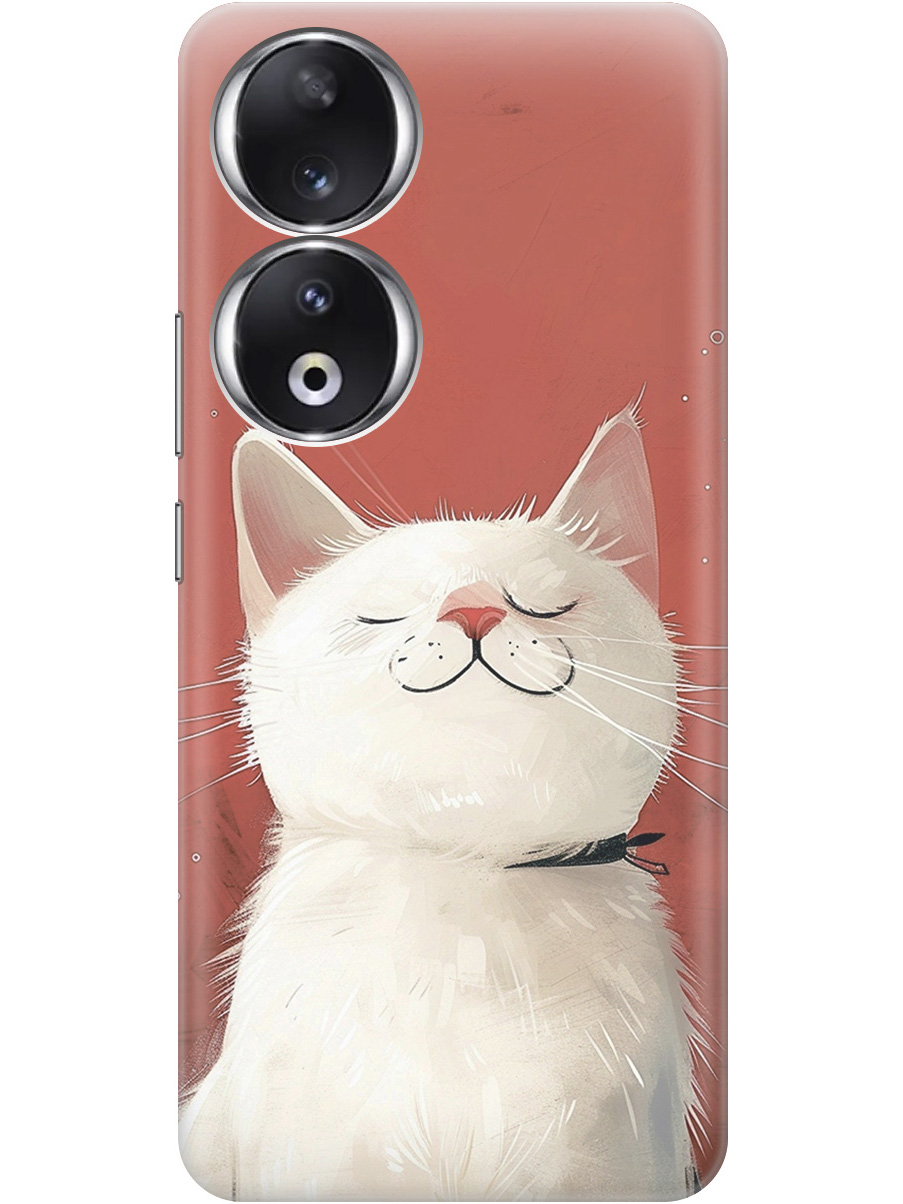 

Силиконовый чехол на Honor 90 с принтом "Гордый котик", Прозрачный;белый;красный, 772618112