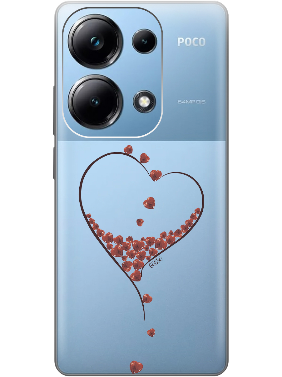 

Чехол на Xiaomi Redmi Note 13 Pro 4G / Poco M6 Pro 4G "Little hearts" прозрачный, Прозрачный;черный, 20012096