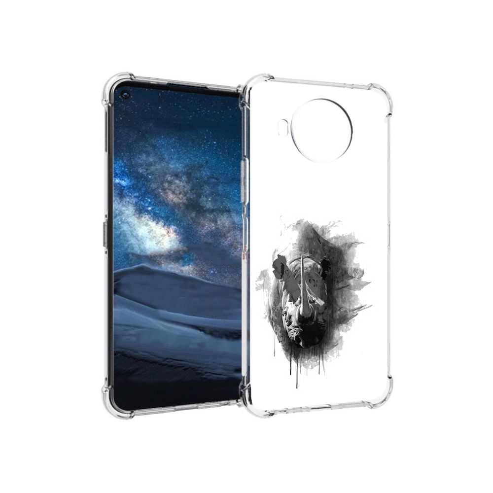 

Чехол MyPads Tocco для Nokia 8.3 носорог (PT227053.110.523), Прозрачный, Tocco