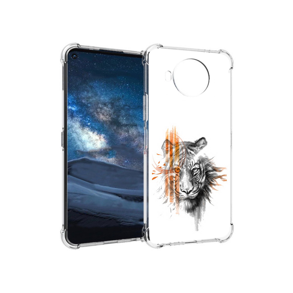 

Чехол MyPads Tocco для Nokia 8.3 огненный тигр (PT227053.110.526), Прозрачный, Tocco