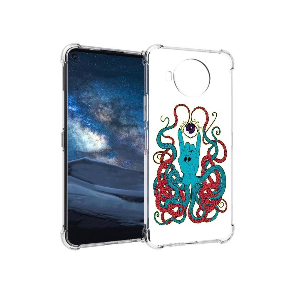 

Чехол MyPads Tocco для Nokia 8.3 осьминог-рука абстракция (PT227053.110.530), Прозрачный, Tocco