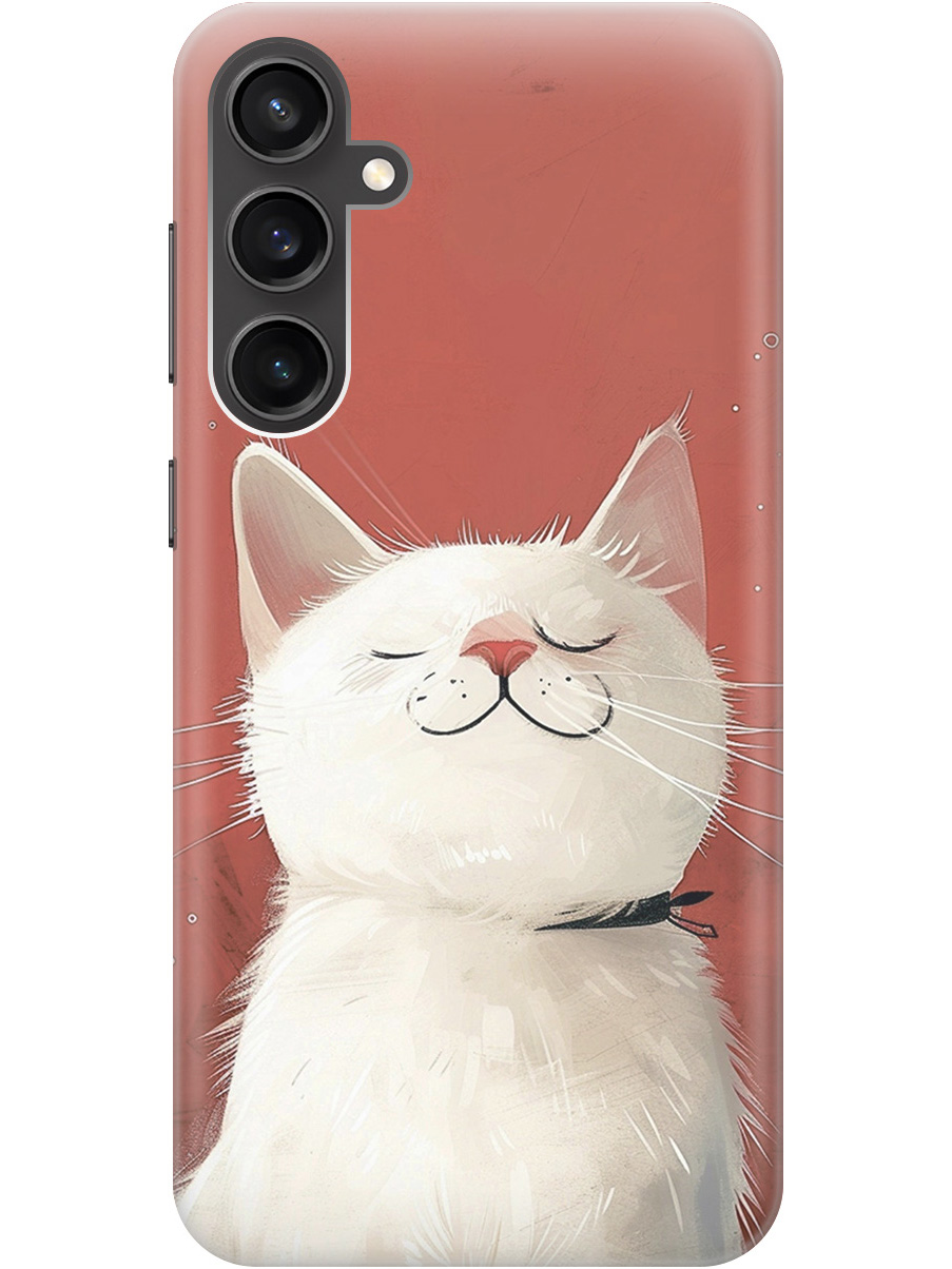

Силиконовый чехол на Samsung Galaxy S23 FE с принтом "Гордый котик", Прозрачный;белый;красный, 776581512