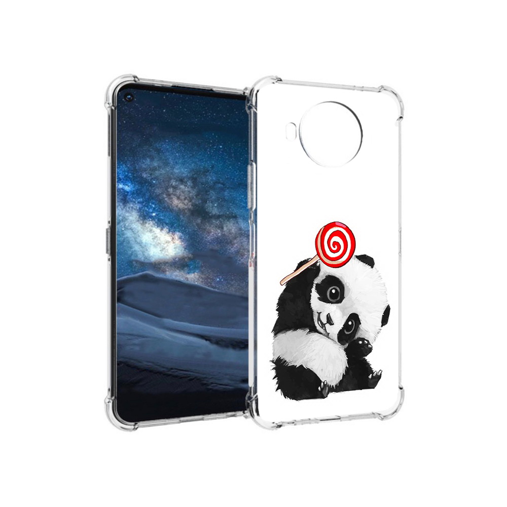 

Чехол MyPads Tocco для Nokia 8.3 панда с леденцом (PT227053.110.534), Прозрачный, Tocco