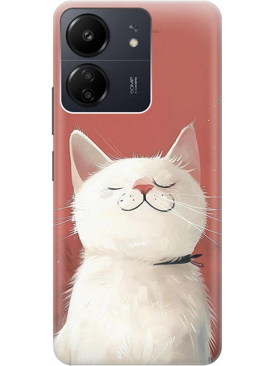 

Силиконовый чехол на Xiaomi Redmi 13C / Poco C65 с принтом "Гордый котик", Прозрачный;белый;красный, 777767712