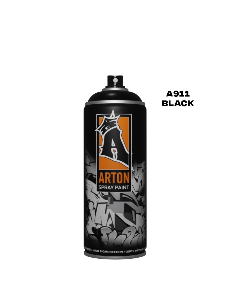 фото Аэрозольная краска arton a911 black 520 мл черная