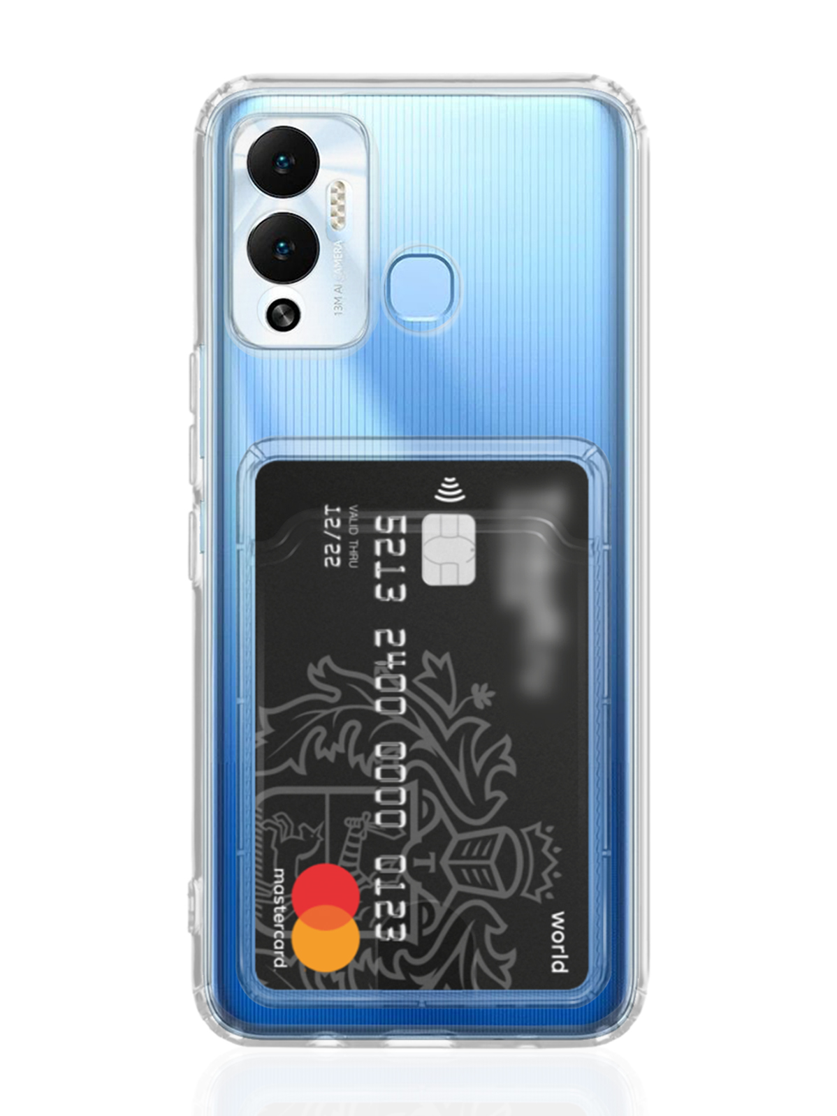 

Чехол MustHaveCase с карманом для карт для Infinix Hot 12 Play, Прозрачный