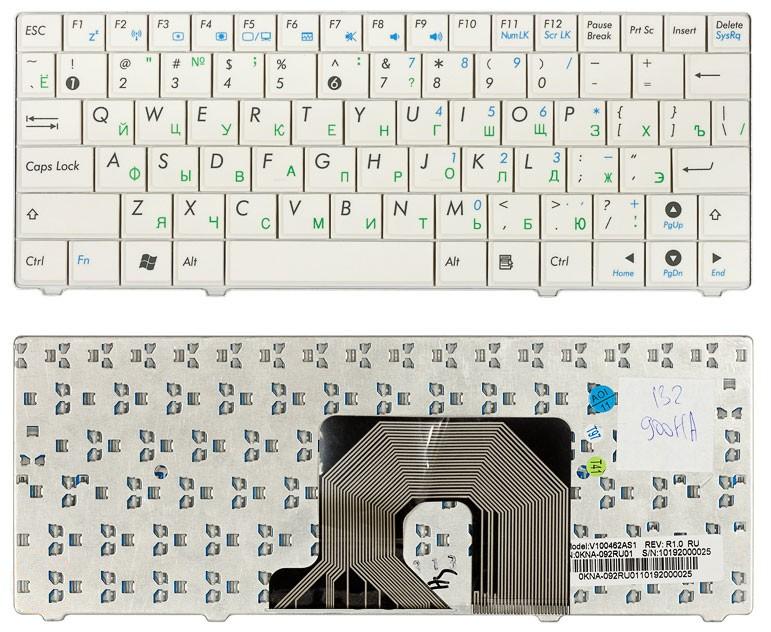 Клавиатура для ноутбука Asus Eee PC 900HA 900SD T91 белая