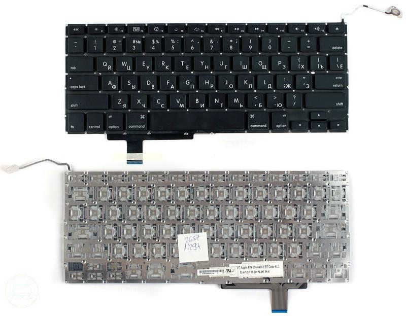 

Клавиатура для ноутбука Macbook A1297 черная, плоский Enter