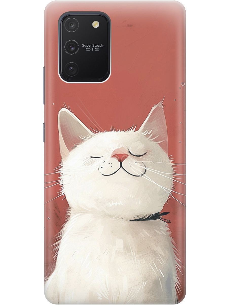 

Силиконовый чехол на Samsung Galaxy S10 Lite с принтом "Гордый котик", Прозрачный;белый;красный, 722694712