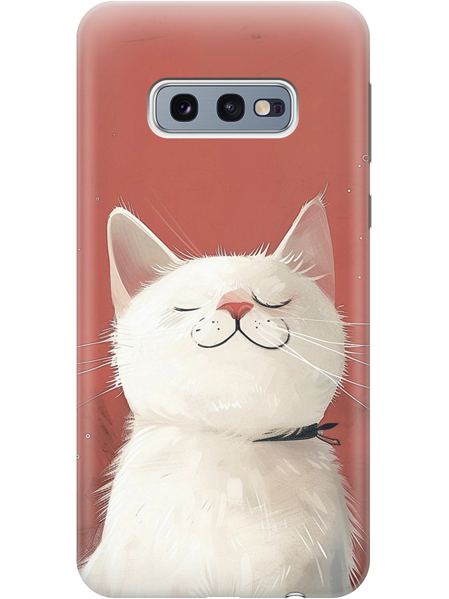 

Силиконовый чехол на Samsung Galaxy S10e с принтом "Гордый котик", Прозрачный;белый;красный, 720461212