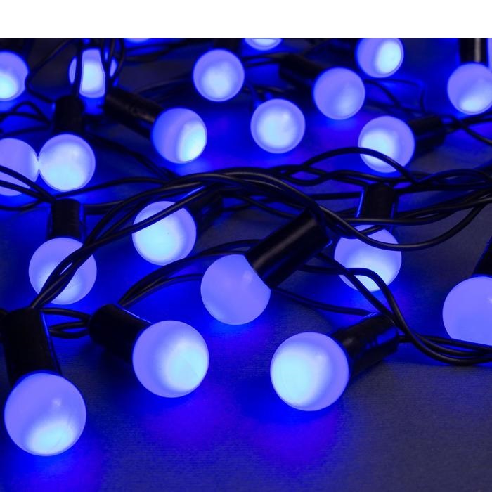 

Световая гирлянда новогодняя Luazon Lighting Шарики 705953 20 м синий, Шарики