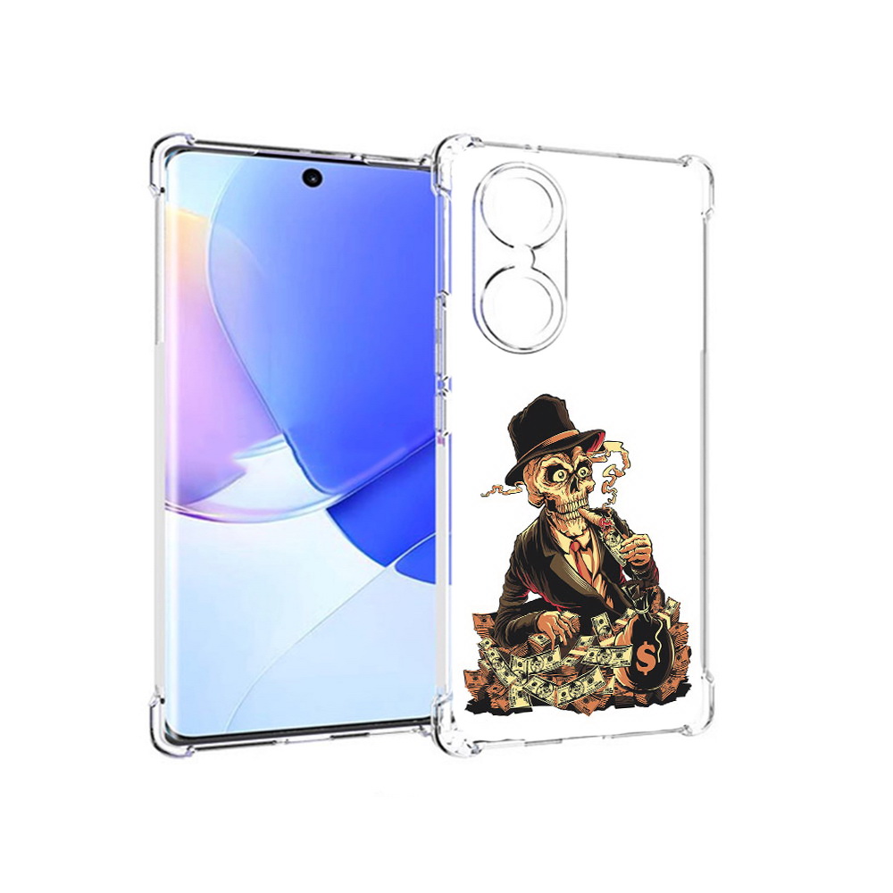

Чехол MyPads Tocco для Honor 60 нарисованный череп с сигаретой, Прозрачный, Tocco