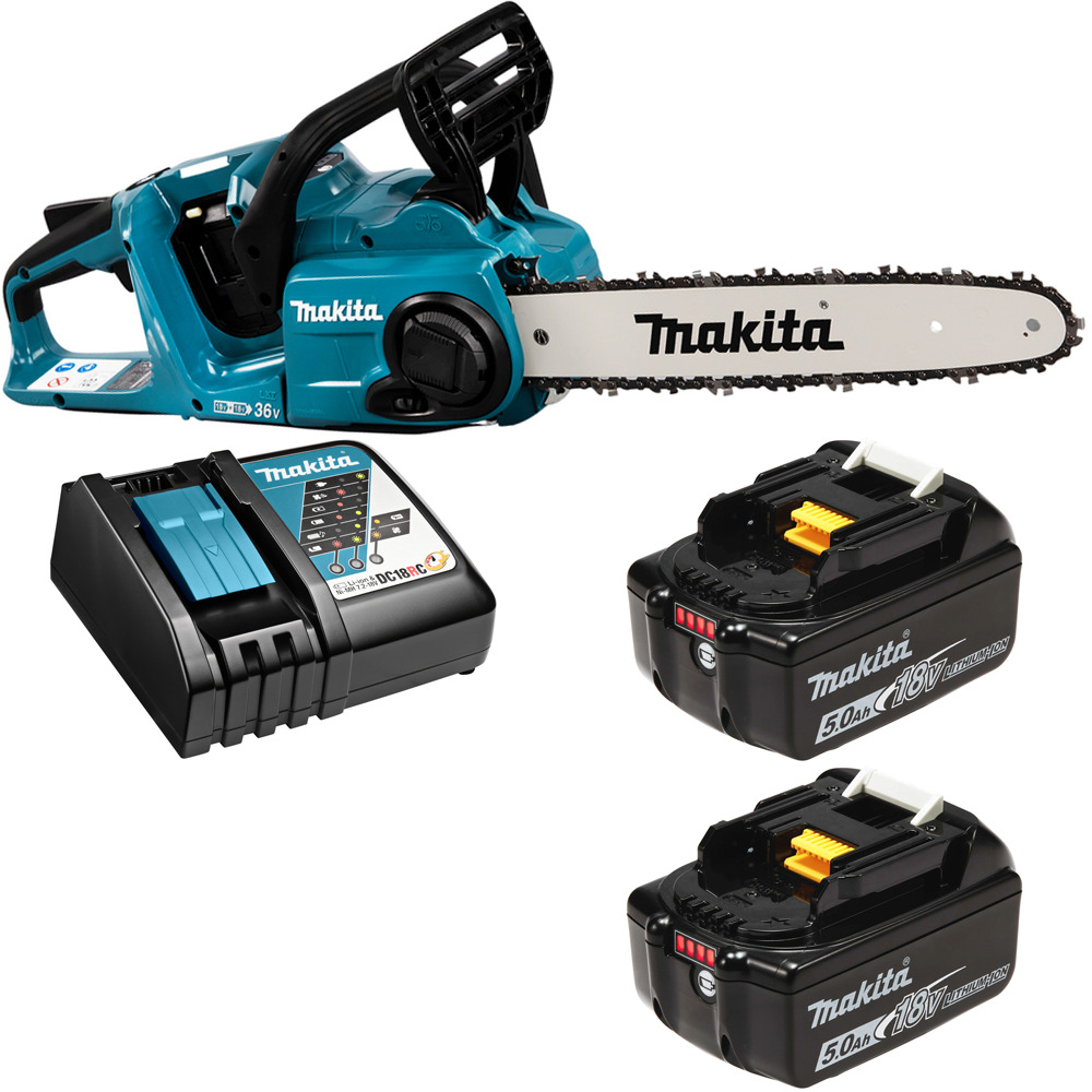 

Пила цепная аккумуляторная 35см 36В Li-Ion 2х5Ач Makita DUC353RT2, DUC353RT2