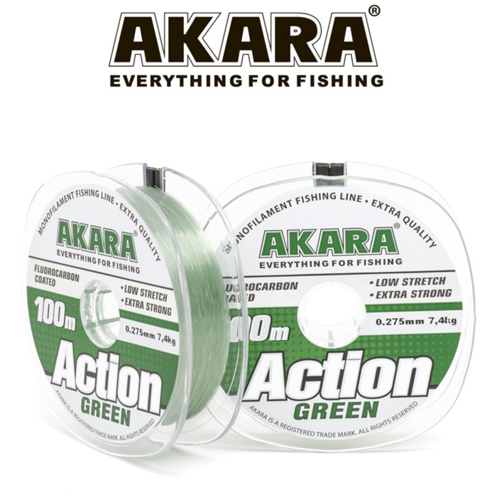 

Леска Akara Action Mossgreen, цвет серо-зеленая, диаметр 0.275 мм, 100 м, Зеленый