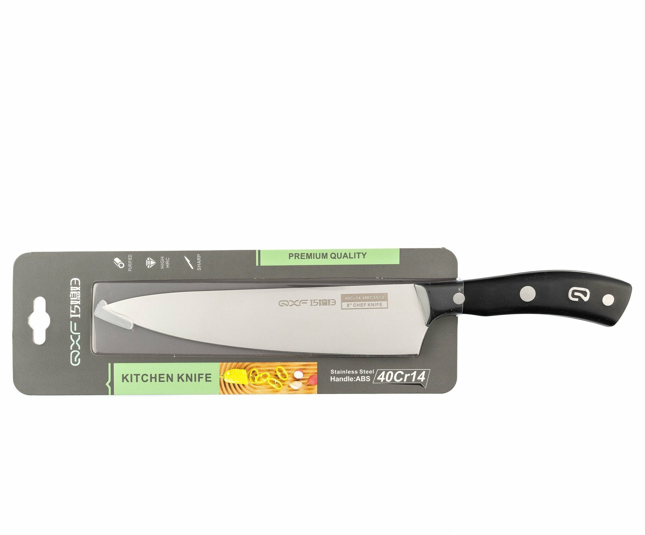 Кухонный шеф-нож универсальный, поварской QXF R-4228, длина лезвия 20 см