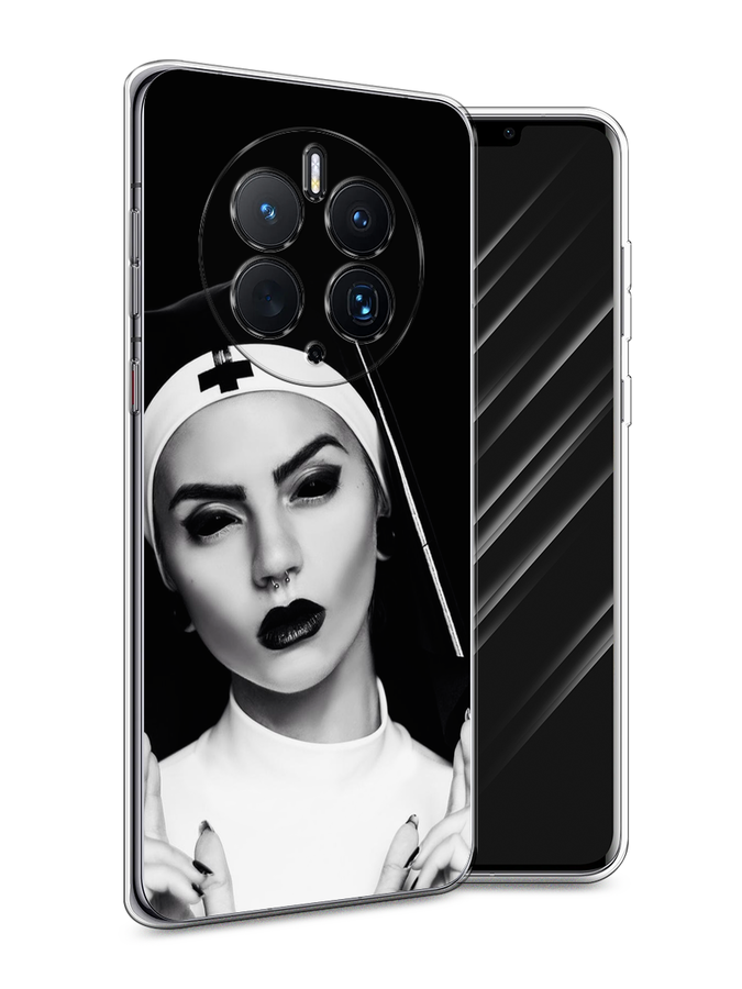 

Чехол Awog для Huawei Mate 50 Pro "Черная монашка", Серый;черный, 6109950-9