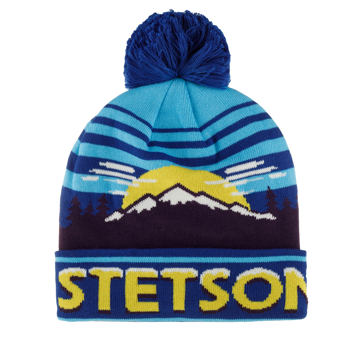 

Шапка бини унисекс Stetson 8599135 синяя/желтая, Синий, 8599135
