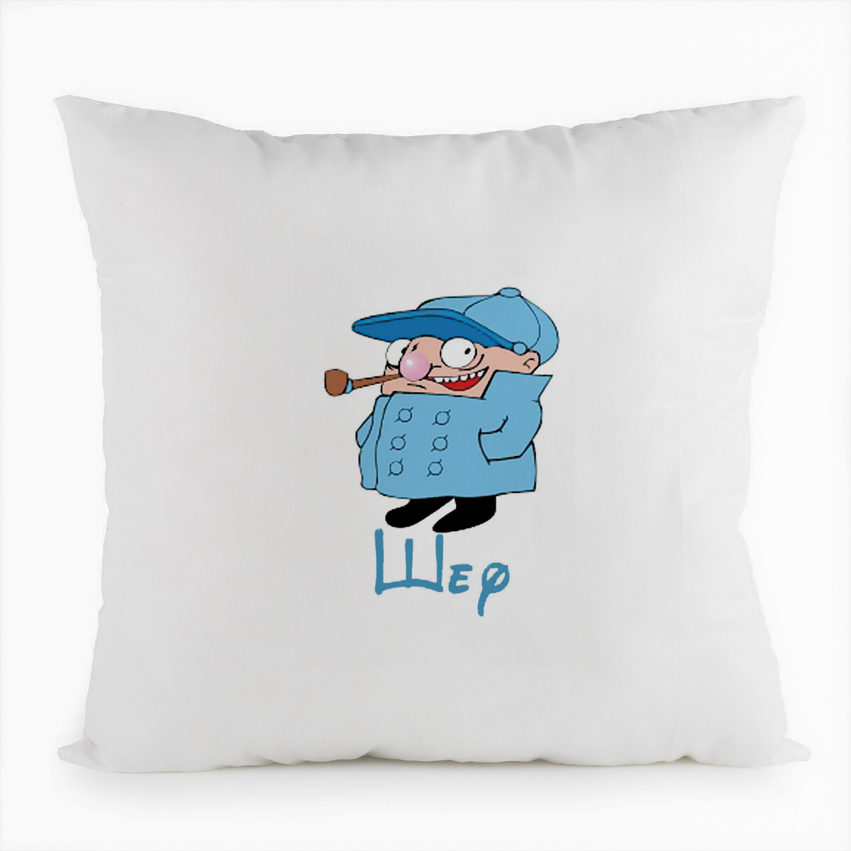 

Подушка белая CoolPodarok шеф шерлок, Белый