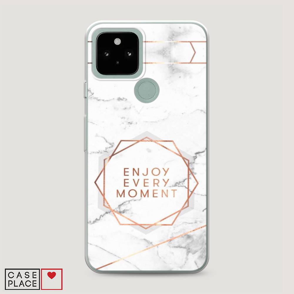 

Чехол Awog на Google Pixel 5 "Enjoy every moment мрамор", Разноцветный, 270750-7