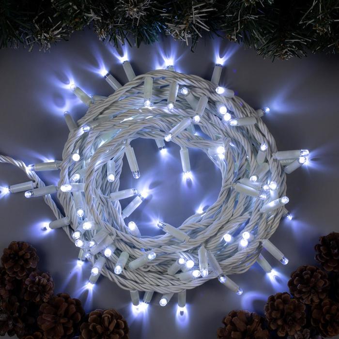 

Световая гирлянда новогодняя Luazon Lighting 3584110 10 м белый холодный, 3584110 Нить 10 м, белая нить