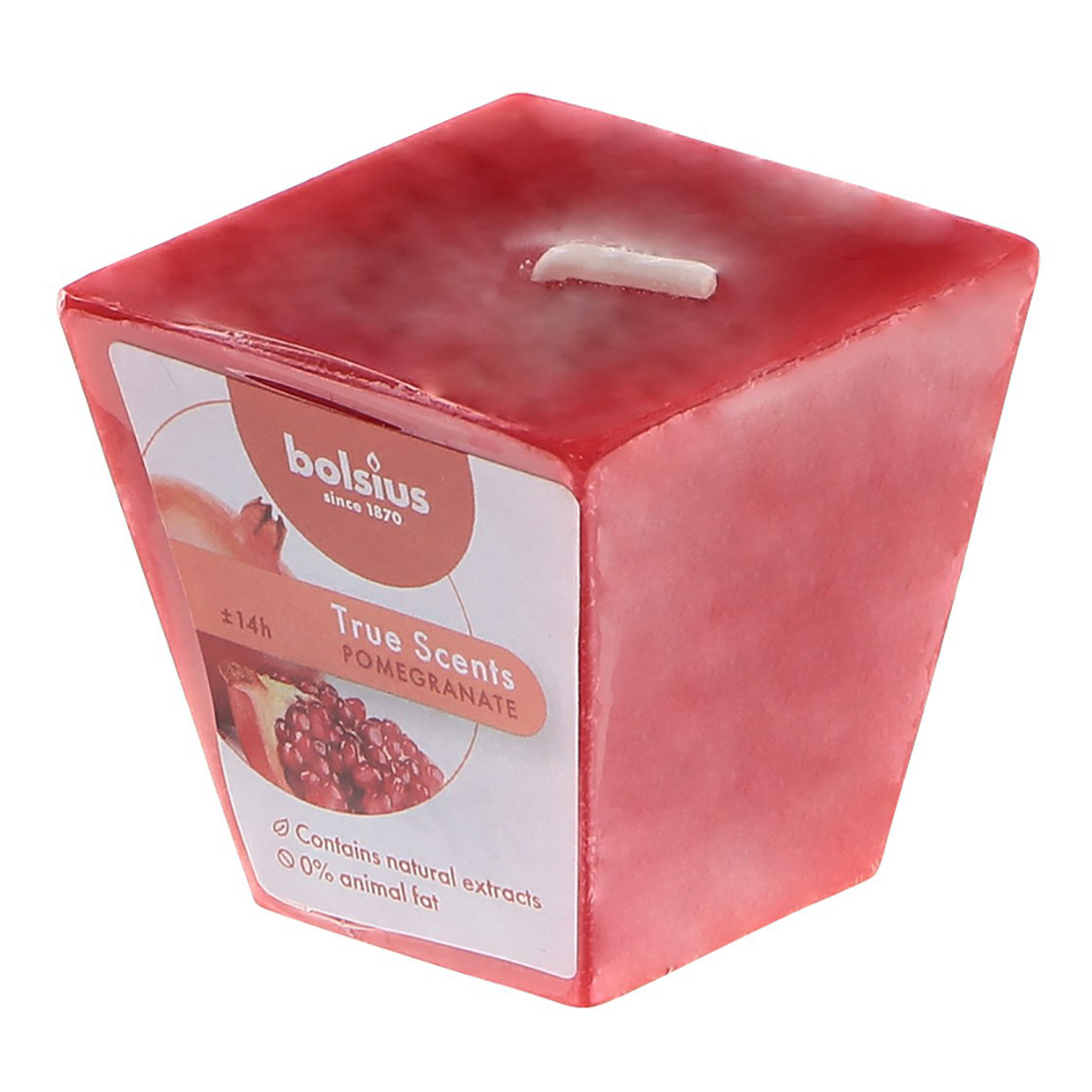 

Свеча ароматическая квадратная Bolsius True Scents Гранат 4,7 х 4,7 см